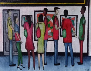 "The Gallery" Contemporary Figurative Oil Painting by Christopher Barrow