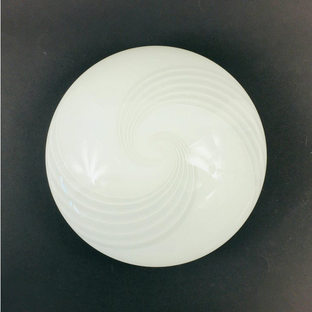 Mid-Century Modern 1970s Murano Glass Swirl Flush Mount or Wall Lamp From Hillebrand For Sale - Image 3 of 9