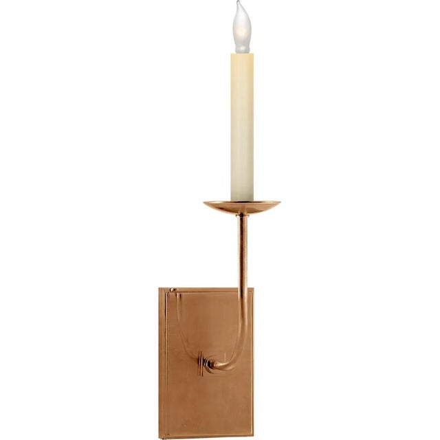 Modern Chapman & Myers for Visual Comfort Signature TT Single Sconce in Hand-Rubbed Antique Brass For Sale - Image 3 of 4