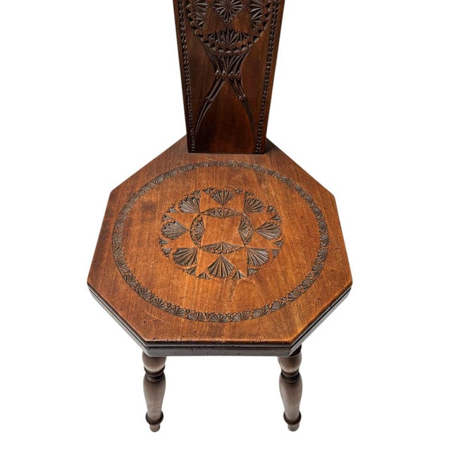 Art Nouveau Arts & Crafts Kerfschnitt Side Chair, 1900s For Sale - Image 3 of 9