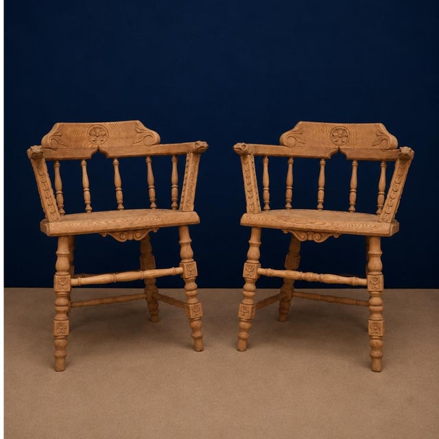 Add timeless English character to your interior with this exceptional set of 19th Century Victorian English Oak Smoker...