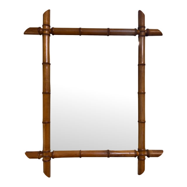 Antique Faux Bamboo Mirror For Sale