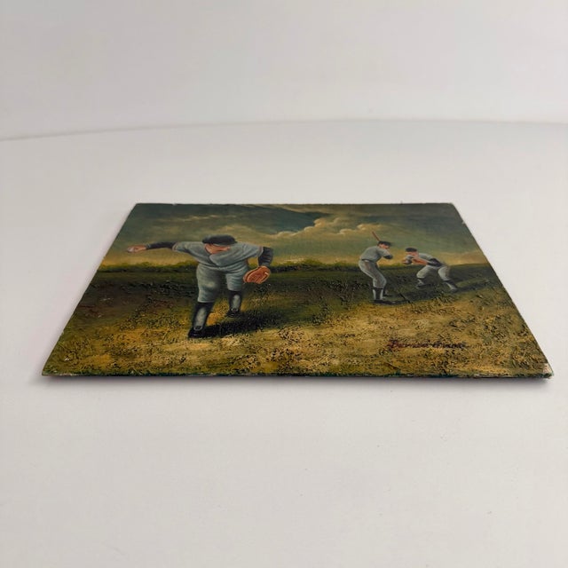 1950s 20th Century Baseball Painting For Sale - Image 5 of 9