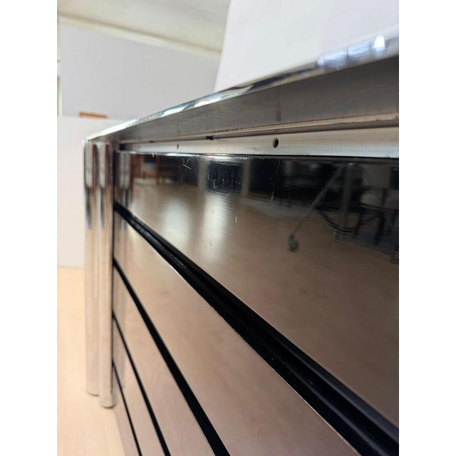 Chest of Drawers in Black Lacquer and Chrome by A. Mosca for Cinova, Italy, 1969 For Sale - Image 15 of 18