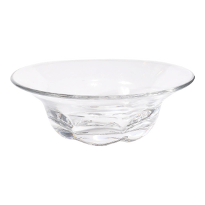 Mid-Century Modernist Crystal Bowl With Organic Base Detailing Signed Orrefors