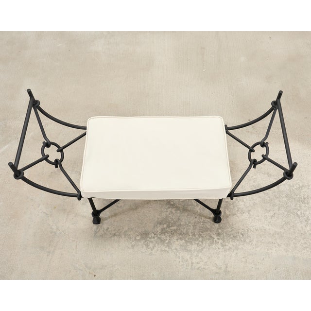 Diego Giacometti Neoclassical Style Horned Aluminum Bench After Diego Giacometti For Sale - Image 4 of 18