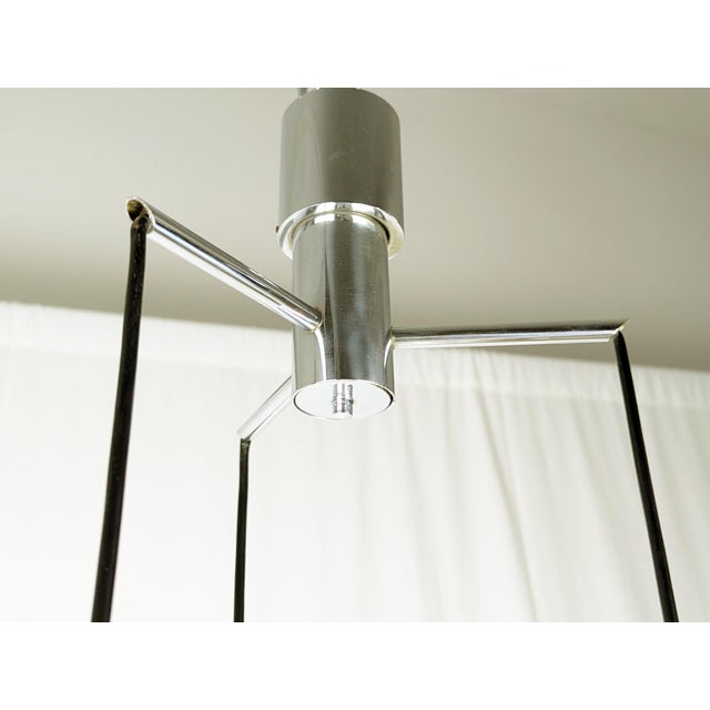 Black Vintage Three-Lights Pendant in Smoked Glass and Chrome Plated Metal by F. Poli for Seguso, 1960s For Sale - Image 8 of 12