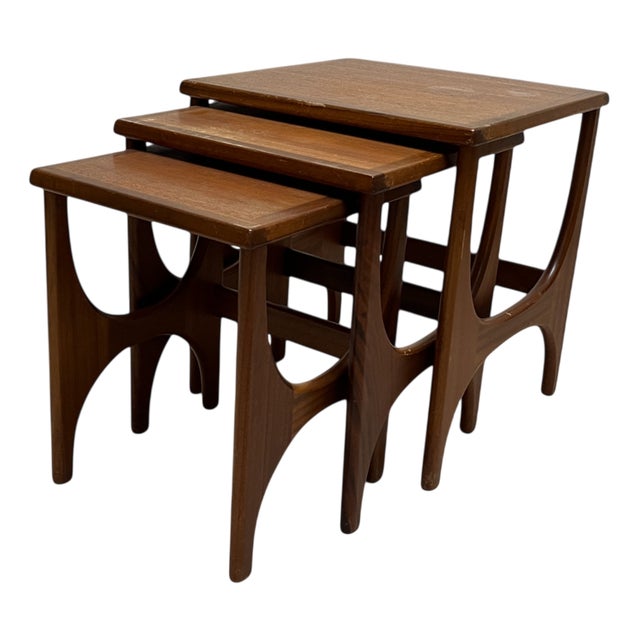 Mid-Century Scandinavian Teak Nesting Tables, 1960s, Set of 3 For Sale