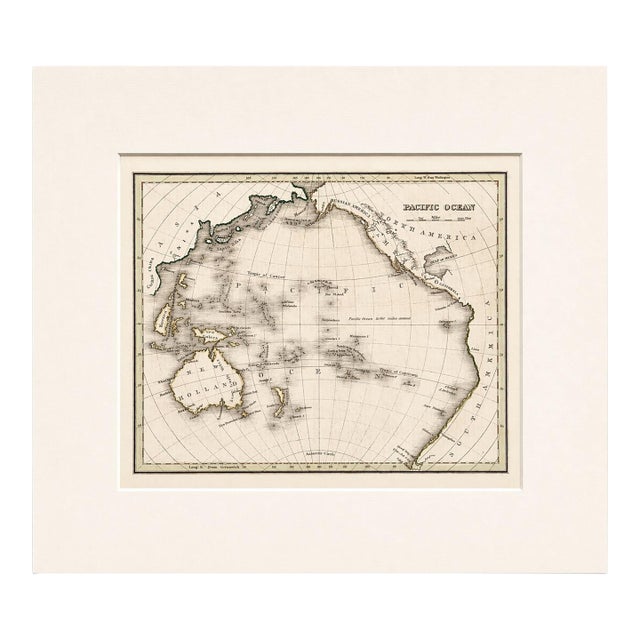Pacific Ocean Map – Circular Projection Showing Asia, Australia & the Americas by Bradford, 1850 For Sale