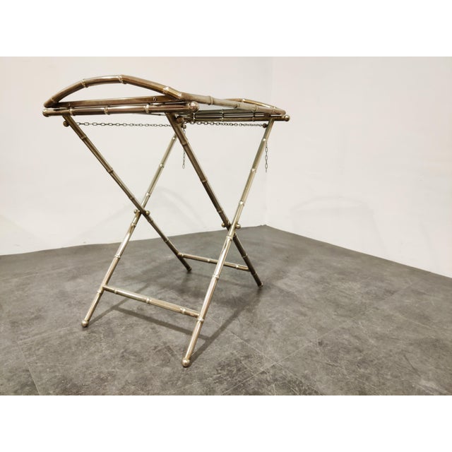 Vintage Faux Bamboo Folding Table, 1950s For Sale - Image 6 of 8