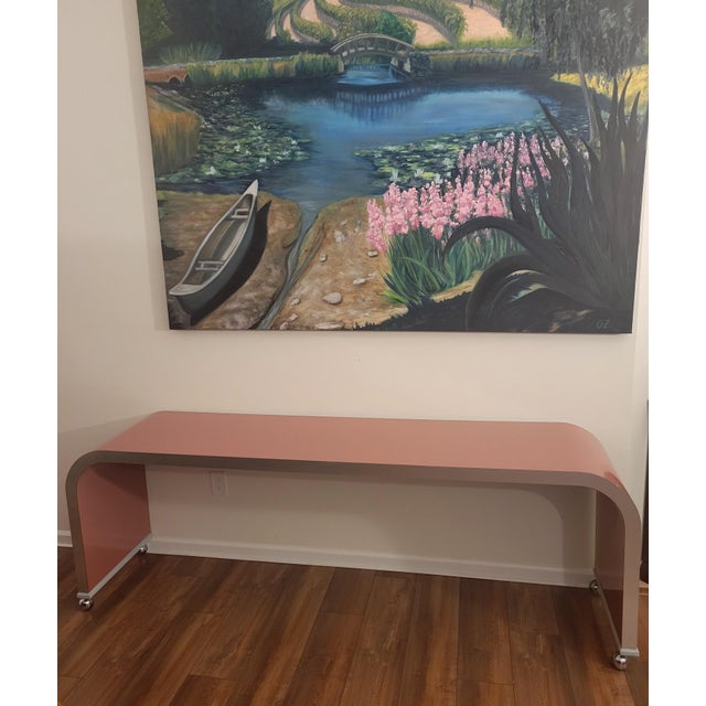 Vintage 1980's Waterfall Shape Console Table For Sale - Image 4 of 8