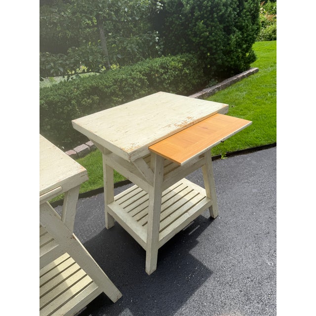 These tables were adapted from a piece acquired by Munder Skiles at a Clifton Nursery in London. Slatted wood tables for...