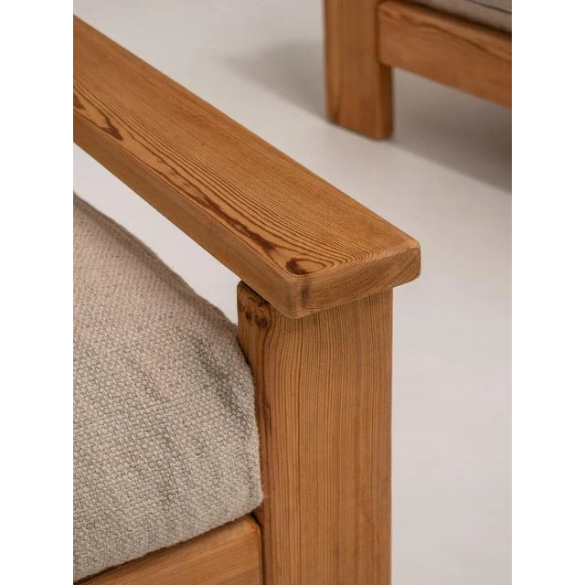 Wood Set of Mid-Century Modern Minimalistic Armchairs in Natural Wood, Italy, 1970s For Sale - Image 7 of 12