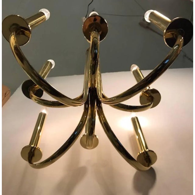 Metal Italian, 1930s Fascist Period Art Deco Chandelier For Sale - Image 7 of 10