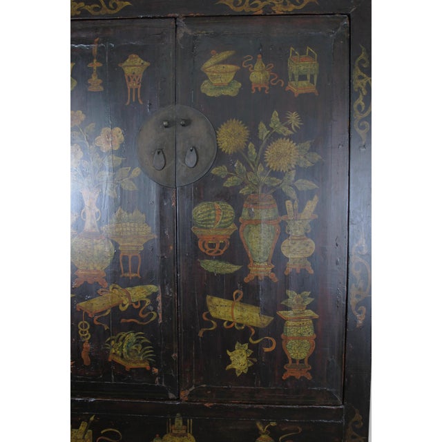 Mid 19th Century Hand Painted Antique Chinese Cabinet 1 For Sale - Image 5 of 12