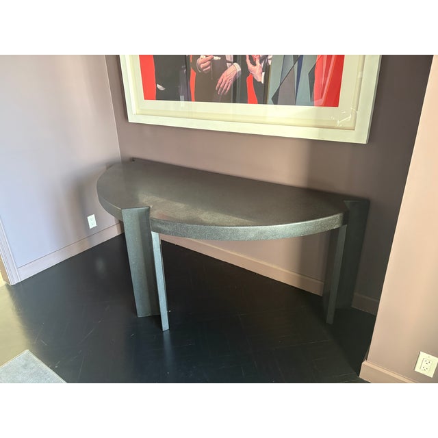 Contemporary Attributed to Leon Rosen for Pace Collection, 'Mezzaluna' Console Table, C. 1980s. For Sale - Image 3 of 7