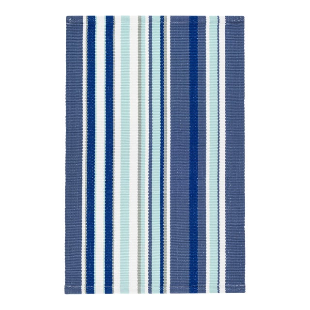 Dash & Albert by Annie Selke Skyler Stripe Indoor/Outdoor Rug, 7' 6" x 9' 6" For Sale