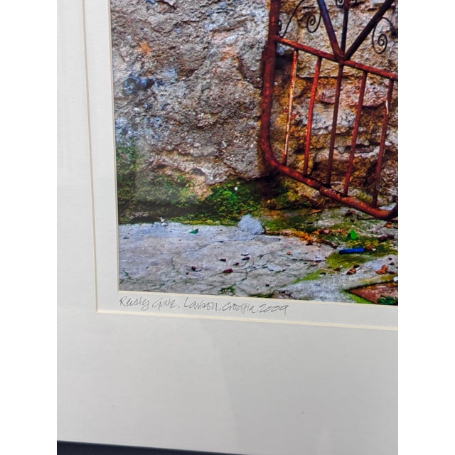 Brown Circa 2009 Ravi Anand "Rusty Gate Lovran, Croatia" Photograph, Numbered + Framed For Sale - Image 8 of 12
