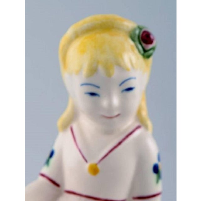 Aluminum, Denmark, rare childcare figure of the shepherdess from 1954. Measures: Height 16 cm. Perfect condition. Stamped.