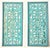 Turquoise Pair of Antique Solid Brass Openwork Wall Hangings / Architectural Grilles For Sale - Image 8 of 17