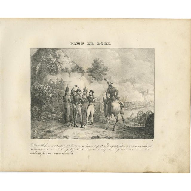 Madou, The Bridge of Lodi, Bonapartes Close Column, 1827, Lithograph For Sale - Image 3 of 9