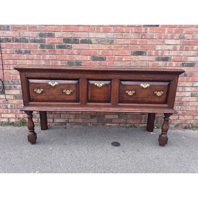 Wood 18th Century English Oak Dresser Base For Sale - Image 7 of 12
