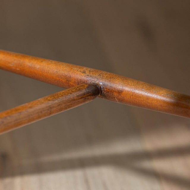 Vintage Scandinavian Modern Sculptural Beech Tripod Stool For Sale - Image 12 of 17