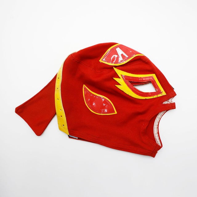 Textile Original Vintage Set of 7 Mexican Children Wrestling Masks For Sale - Image 7 of 18