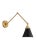 Chapman & Myers by Visual Comfort Studio Wellfleet Double Arm Cone Task Sconce, Midnight Black & Burnished Brass For Sale - Image 4 of 4