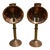 Vintage Sarreid Korea Copper & Brass Reflector Candle Stick Student Lamps Lights - a Pair For Sale