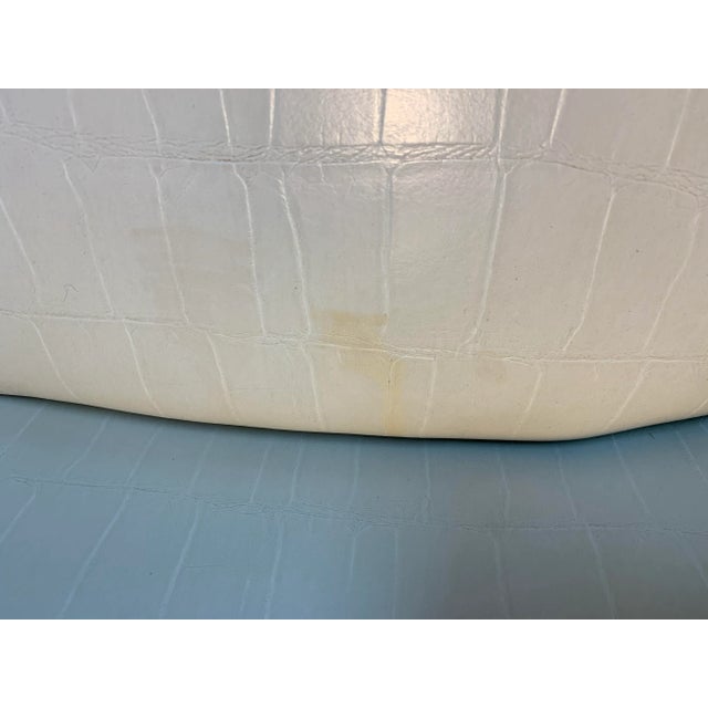 Hickory Business Furniture Faux Croc and Metal Arm Chairs - A Pair For Sale - Image 9 of 10