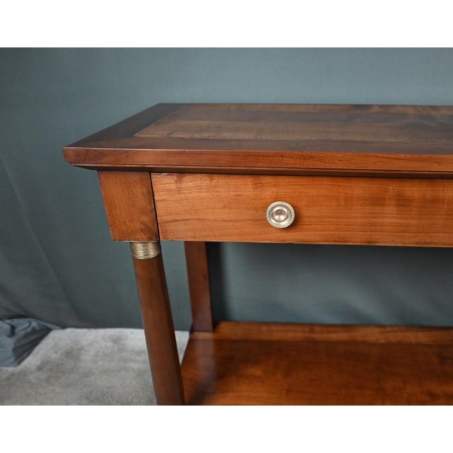 Mid-19th Century Empire Style Cherrywood Console Table For Sale - Image 9 of 18