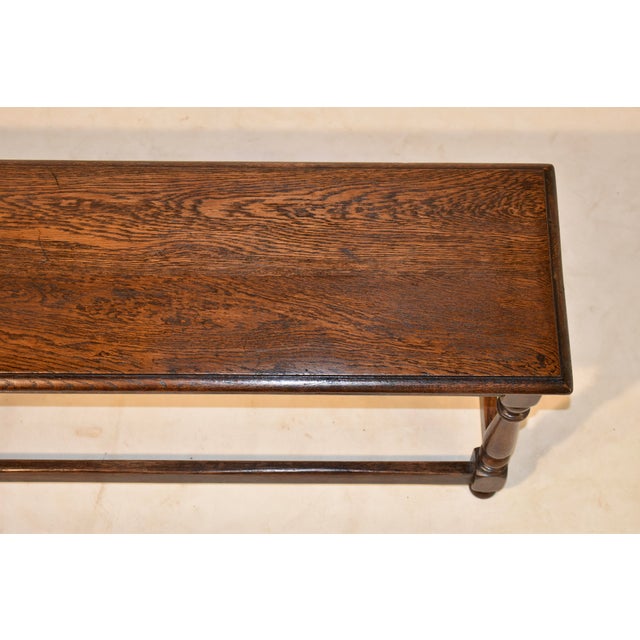 Circa 1900 English Oak Carved Bench For Sale - Image 11 of 11