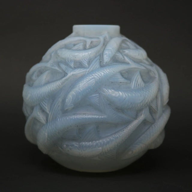 Rene Lalique Opalescent Glass Oleron Vase For Sale - Image 4 of 8