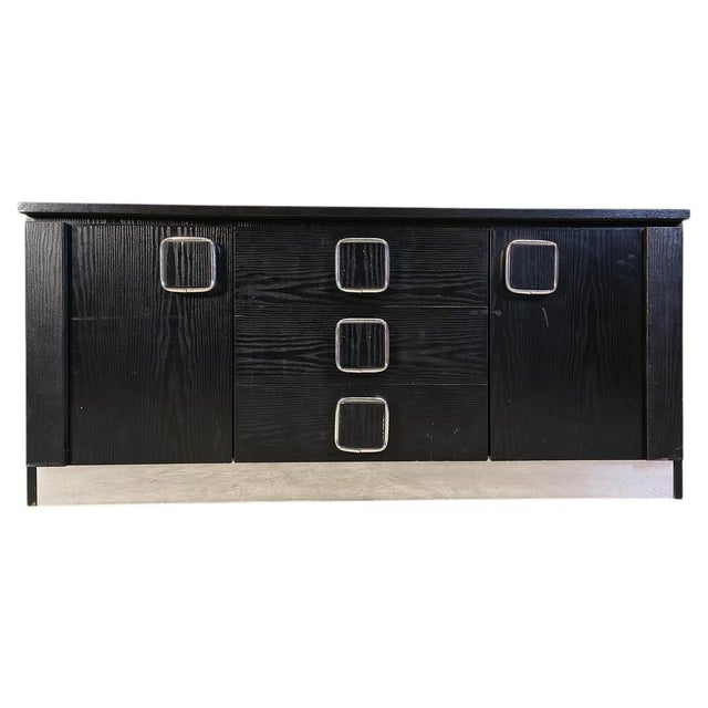 Vintage Black Wooden Cabinet, 1970s For Sale - Image 9 of 9