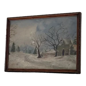 Vintage Framed Scenic Painting