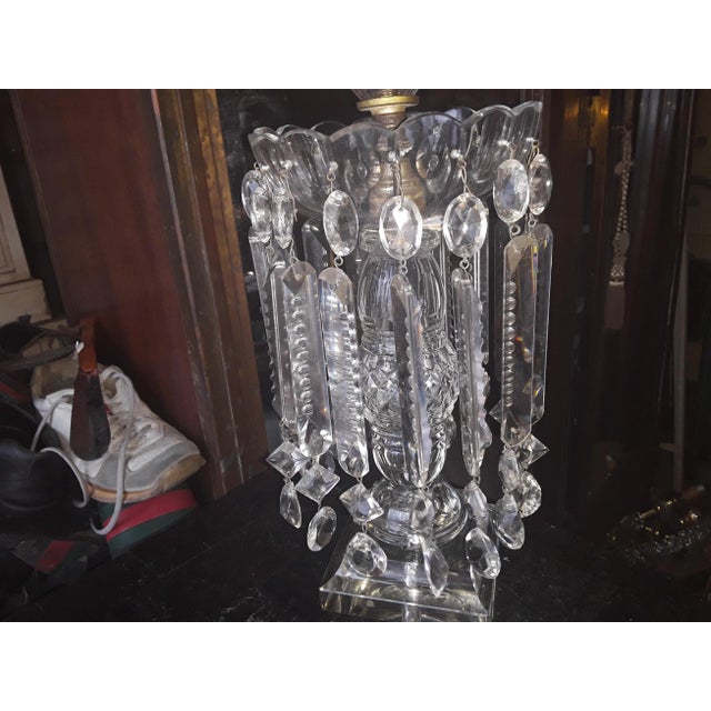 19thc Antique Georgian Cut Glass/ Crystal Girandole/ Candle Holder For Sale In Miami - Image 6 of 12