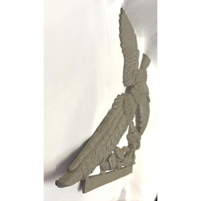 Silver Mid Century Cast Aluminum Silvertone Flying Pheasant Wall Sculpture For Sale - Image 8 of 10