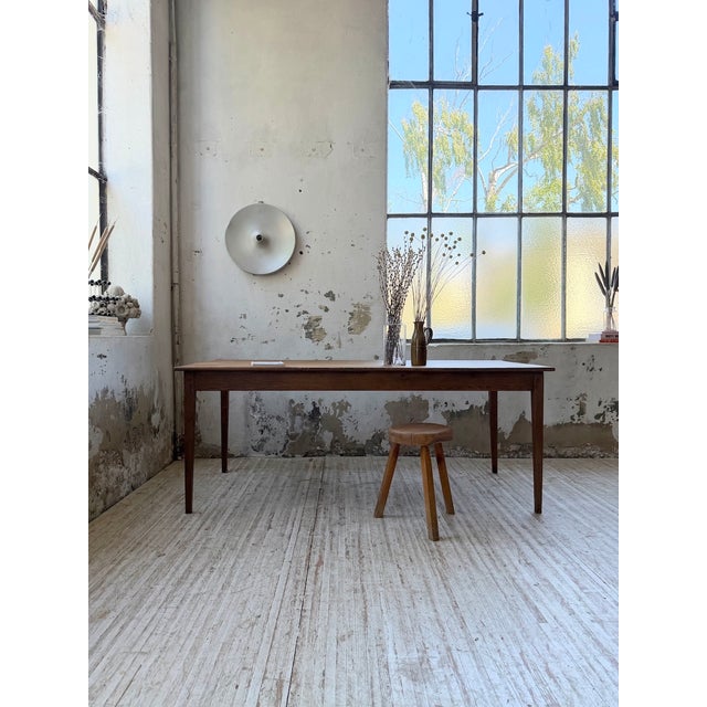 Oak Farmhouse Table with Spindle Legs, 1950 For Sale - Image 3 of 18