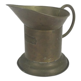 Mid 20th Century Old Brass Pitcher Jug With Handle For Sale