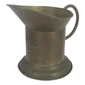 Mid 20th Century Old Brass Pitcher Jug With Handle