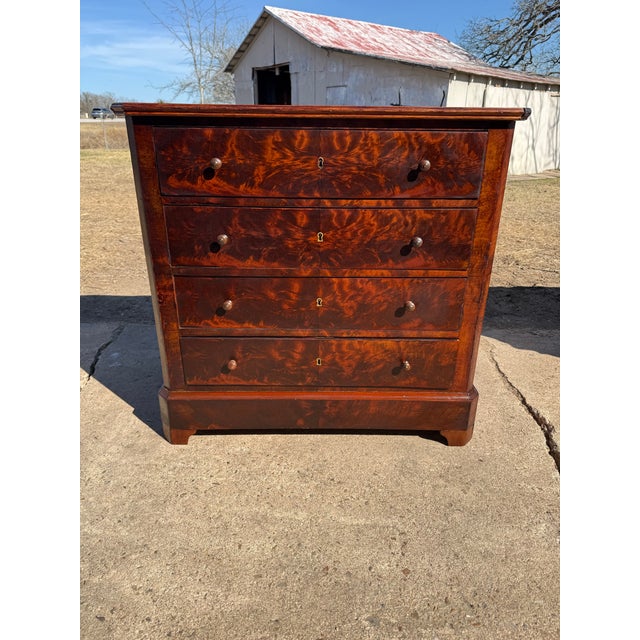 19th Century Louis Philippe Flam Mahogany Chest of Drawer / Commodes For Sale - Image 6 of 12