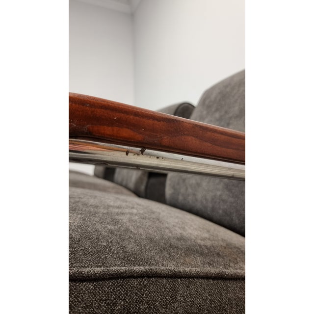 Tubular Armchair by Anton Lorenz for Ton, Set of 3 For Sale - Image 12 of 14