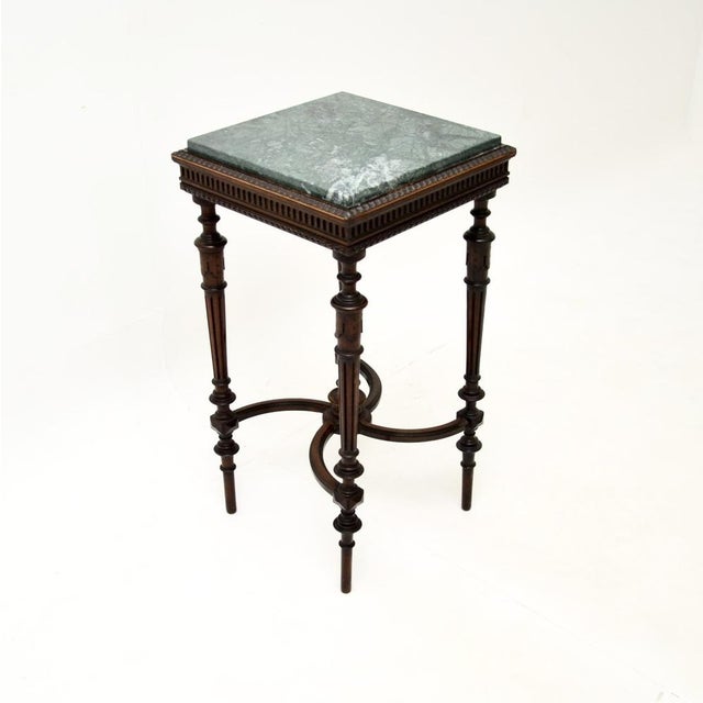 A wonderful antique French marble top side table, dating from around the 1890-1900 period. It is of very fine quality,...