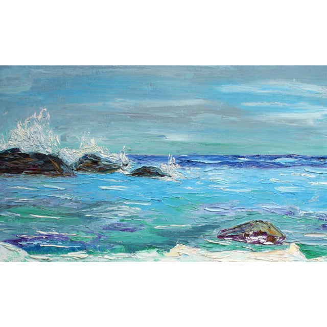 Carmel by the Sea "Near Point" 1969 Seascape T. Brown Monterey For Sale In Monterey, CA - Image 6 of 8