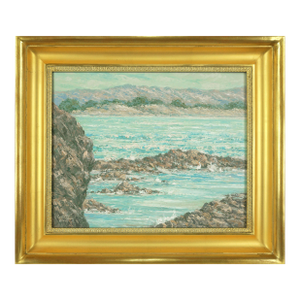Mid Century Monastery Beach Carmel California Impressionist Oil Painting by Charles Hulett