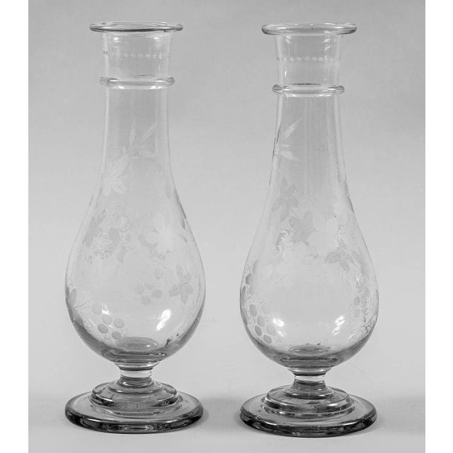 Regency Etched Glass Vases, Circa 1820 - a Pair For Sale - Image 4 of 7