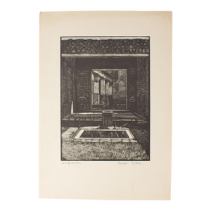 1930s “Pompei - An Interior” Woodcut Print by Nino Finamore