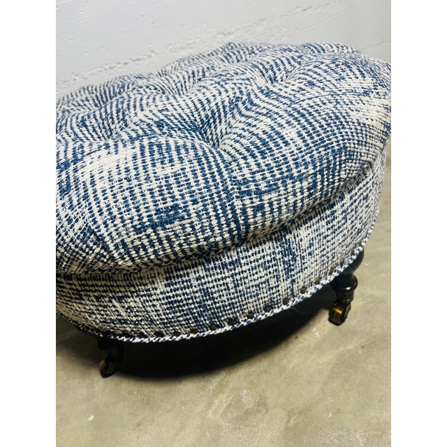 Highland House Porter Tufted Ottoman For Sale - Image 4 of 8