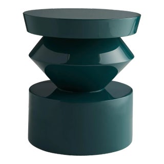 Arteriors Home Uma Accent Table, Lacquer Peacock Blue